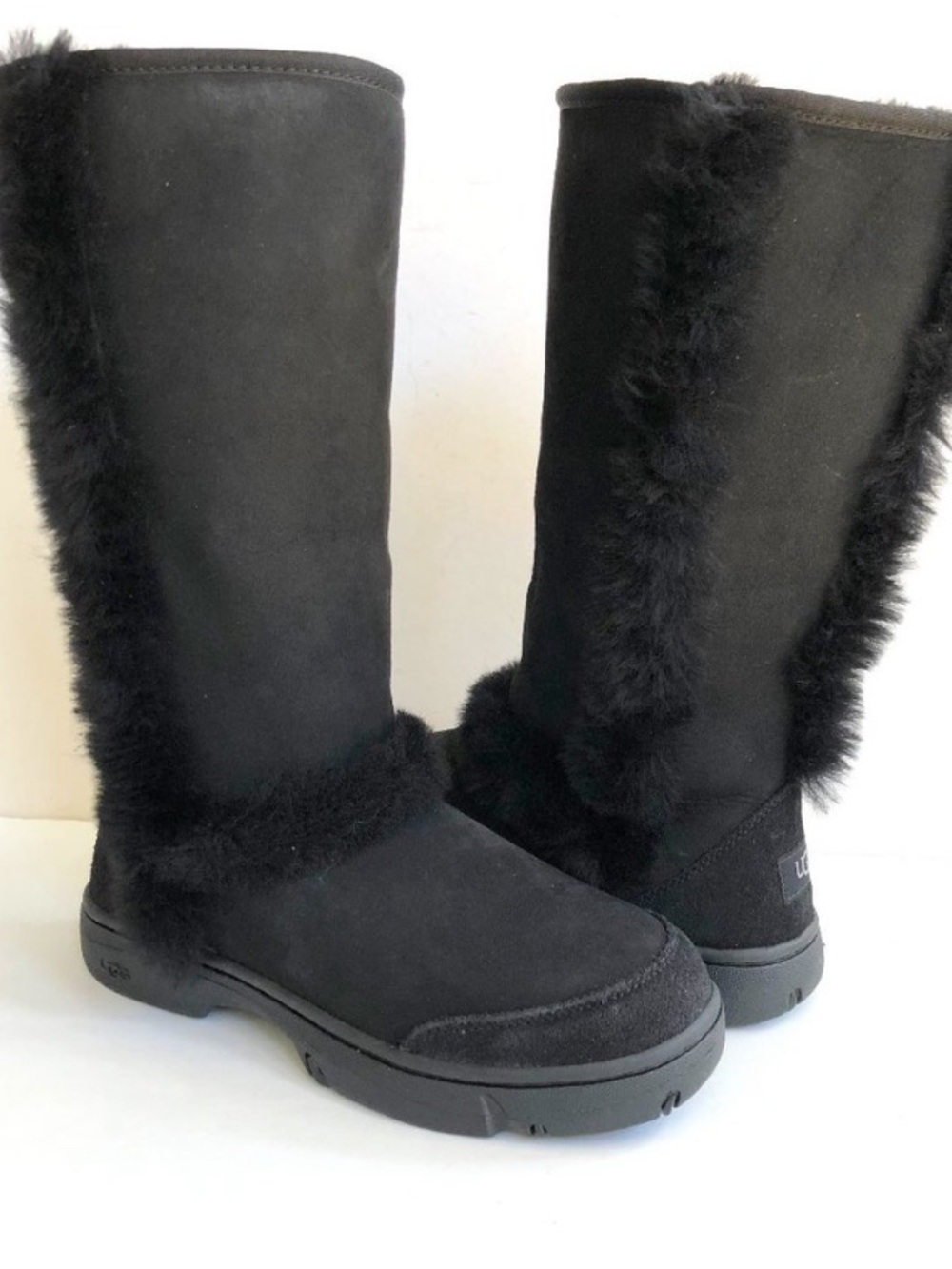 UGG Black Fur-Trim Tall Winter Boots - Women